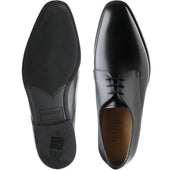 Barker St Austell mens rubber-soled Derby shoes in black calf