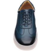 Barker Stig mens rubber-soled trainers in blue handfinished calf