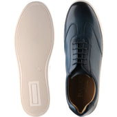 Barker Stig mens rubber-soled trainers in blue handfinished calf