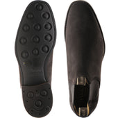 Barker Sutton mens rubber-soled Chelsea boots in dark brown suede