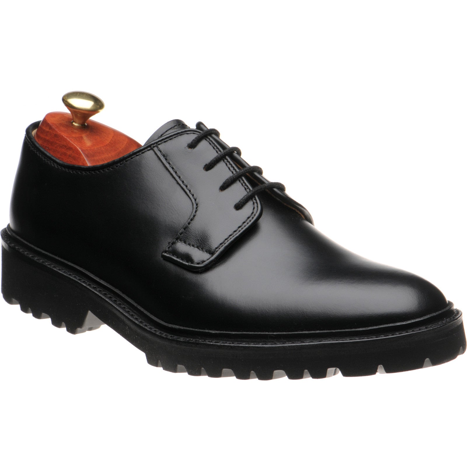 Barker Truro mens rubber-soled Derby shoes in black cutter