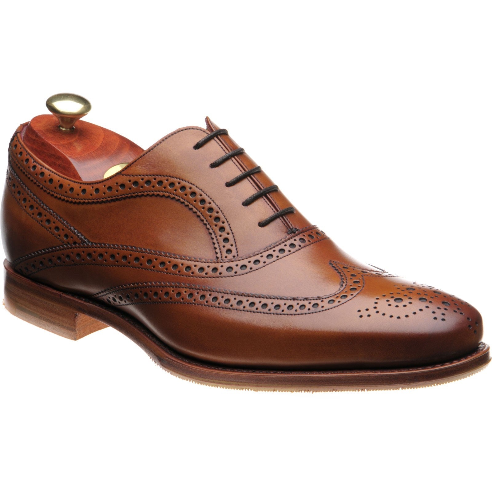 Barker Turing mens hybrid-soled brogues in antique rosewood
