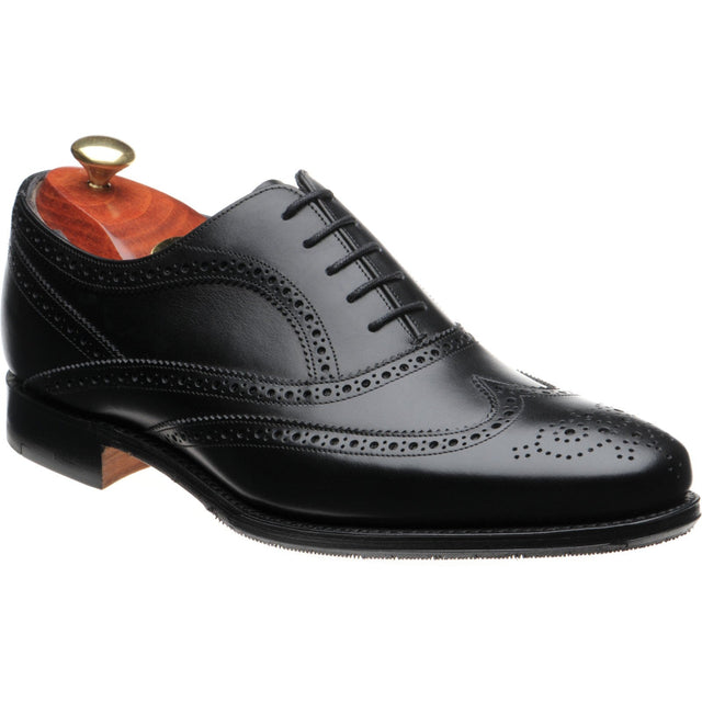 Barker Turing mens hybrid-soled brogues in black calf