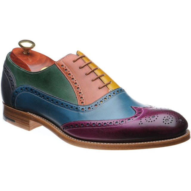 Barker Valiant mens brogues in multi colour hand painted calf