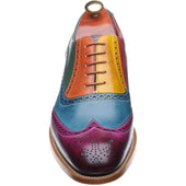 Barker Valiant mens brogues in multi colour hand painted calf