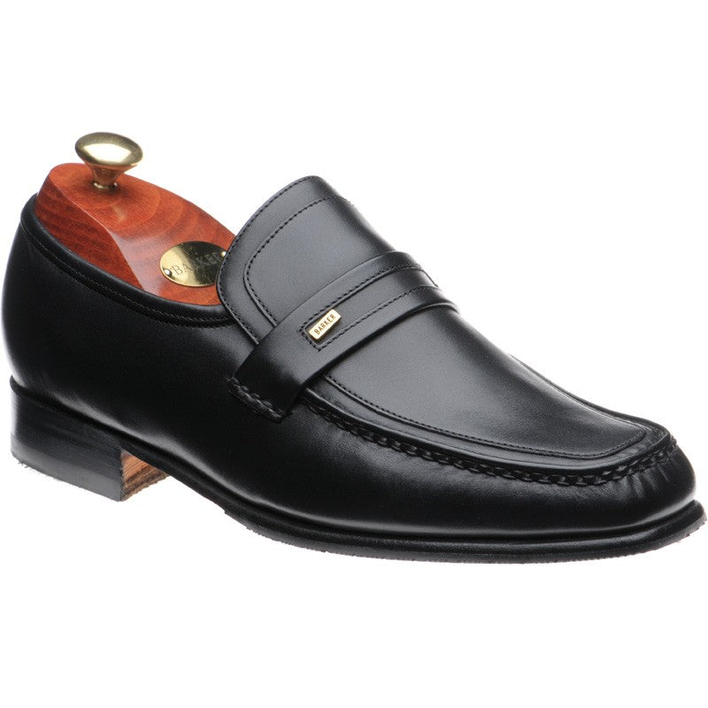 Barker Wesley mens hybrid-soled loafers in black calf
