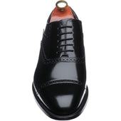Barker Wilton mens semi-brogues in black polished