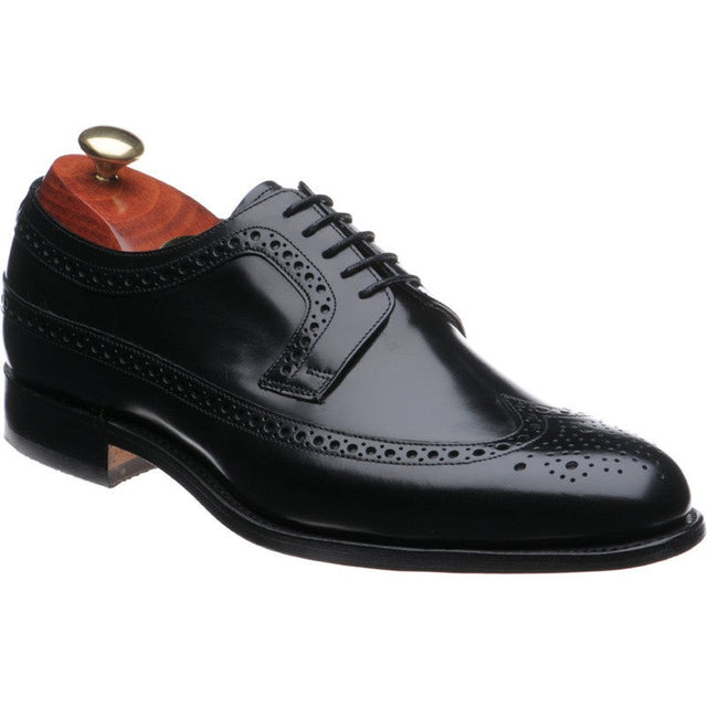 Barker Woodbridge mens brogues in black polished