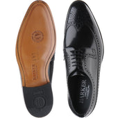 Barker Woodbridge mens brogues in black polished