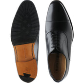 Barker Wright mens hybrid-soled Oxfords in black calf