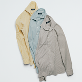 Barre Stripe Spread Collar Shirt