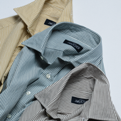 Barre Stripe Spread Collar Shirt