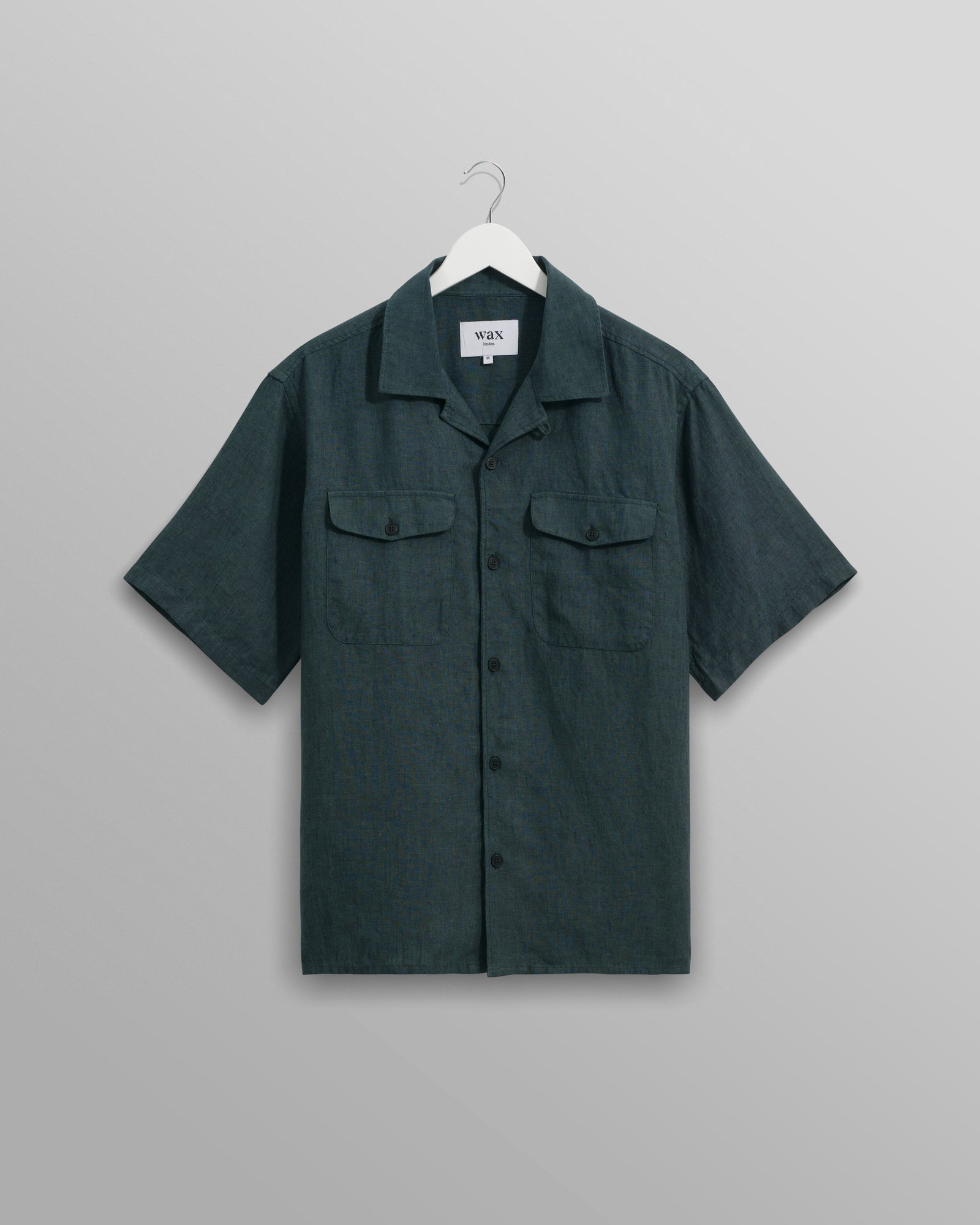 Bartlett Dark Green Two Tone Linen Short Sleeve Shirt