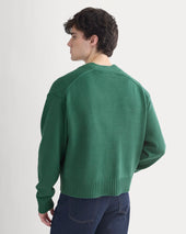 Cropped Cardigan in Everyday Cotton | Hunter Green