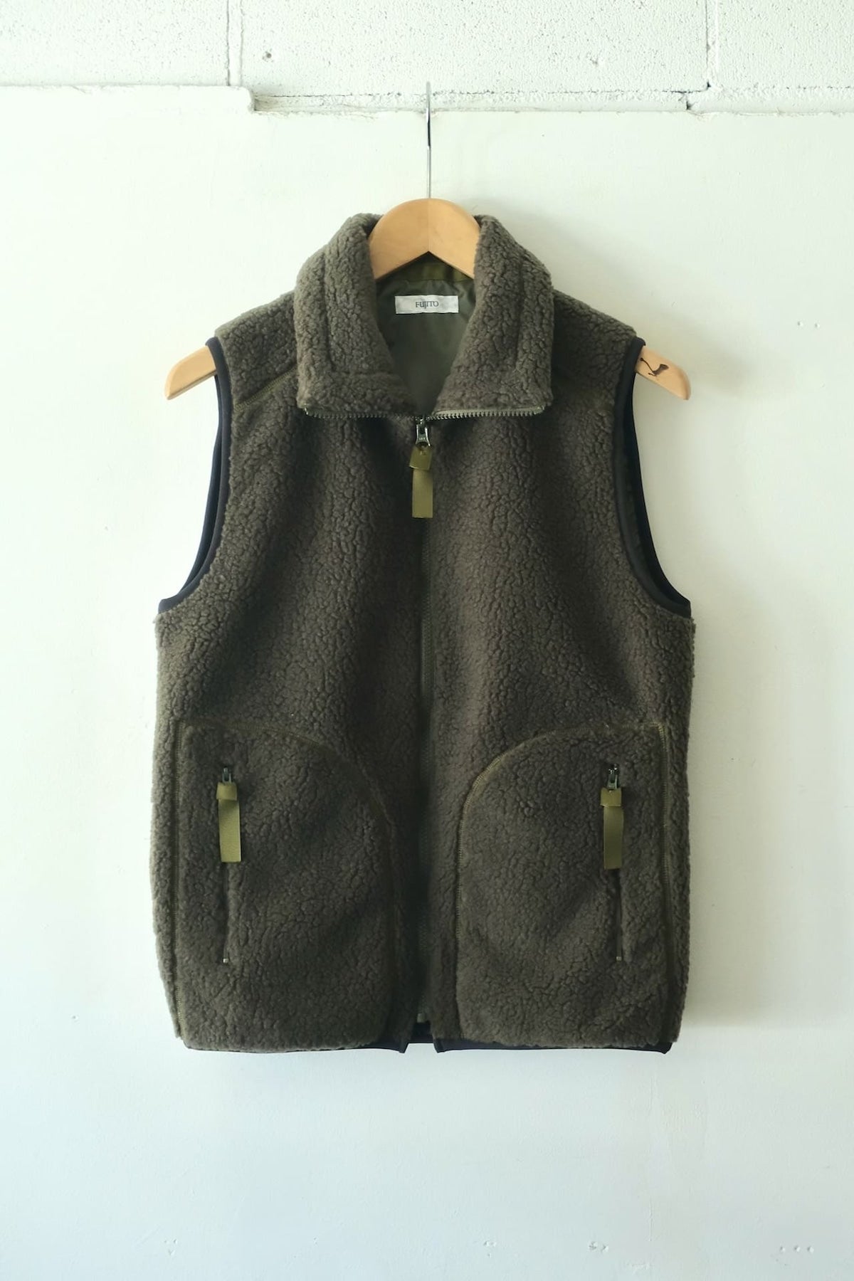 Fujito Fleece Vest Green Black Directors Web Shop Powered By Base