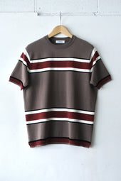 Fujito Border Knit T Shirt Purple Gray Wine Directors Web Shop Powered By Base