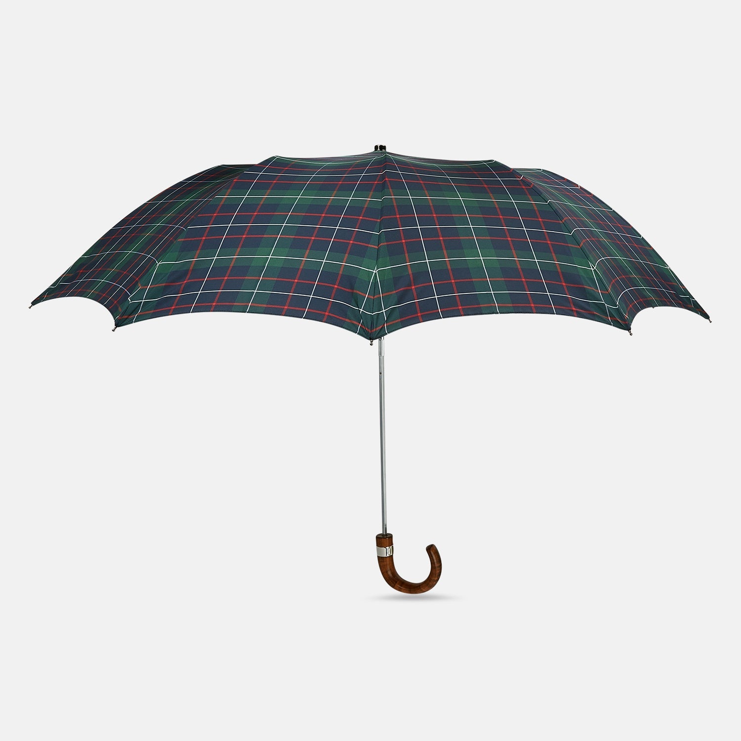 Colquhoun Tartan Telescopic Umbrella With Maple Crook Handle