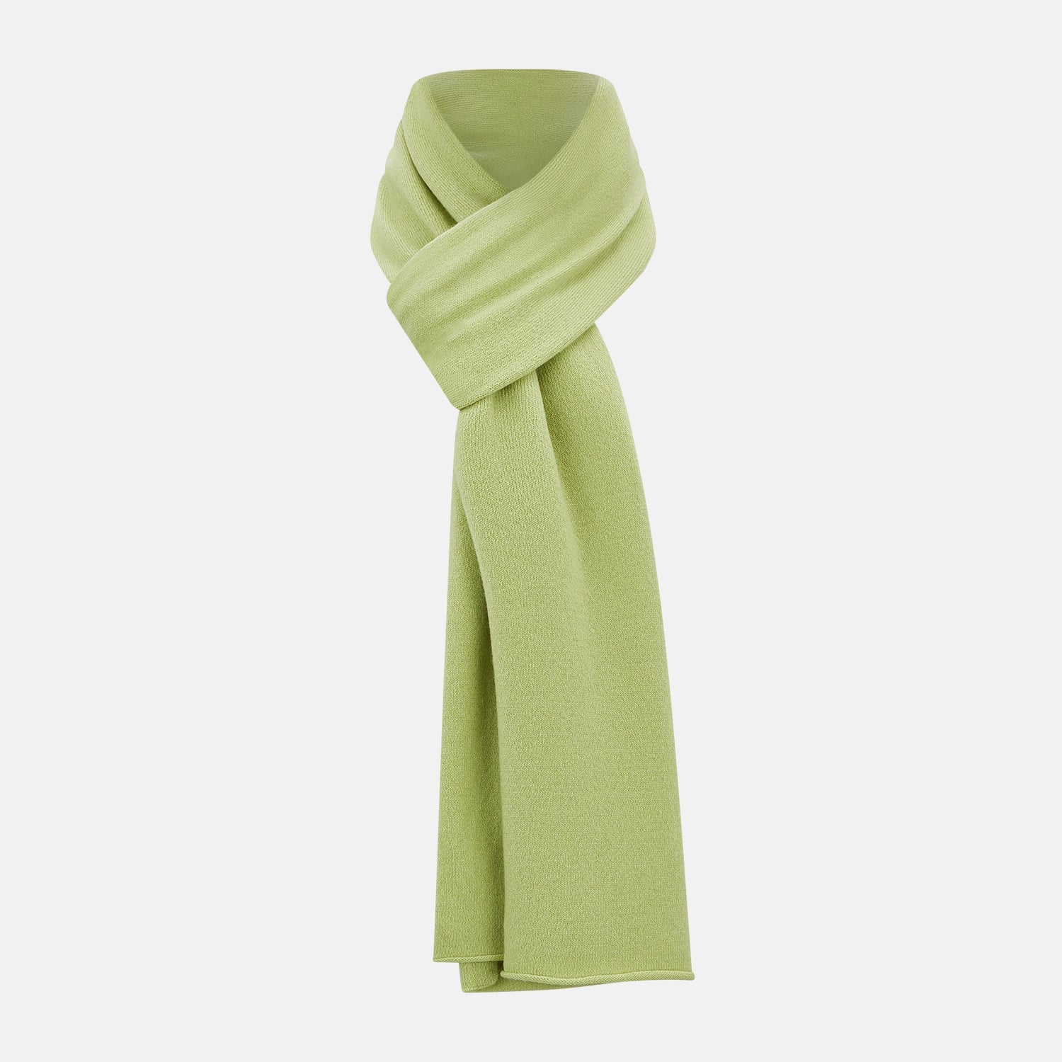 Plain Canary Cashmere Knitted Scarf