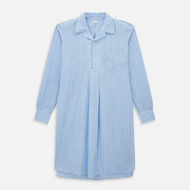 White and Blue Stripe Quarzo Nightshirt