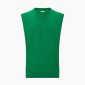 Grass Green Cashmere V Neck Vest