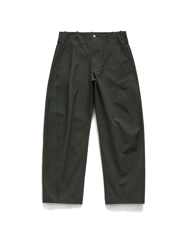 CINCH BACK CURVED PANTS / D.OLIVE