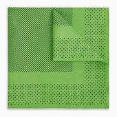 Fern Green Dot Silk Pocket Square