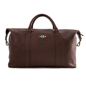 Caballero large travel bag - brown leather with multi stitching