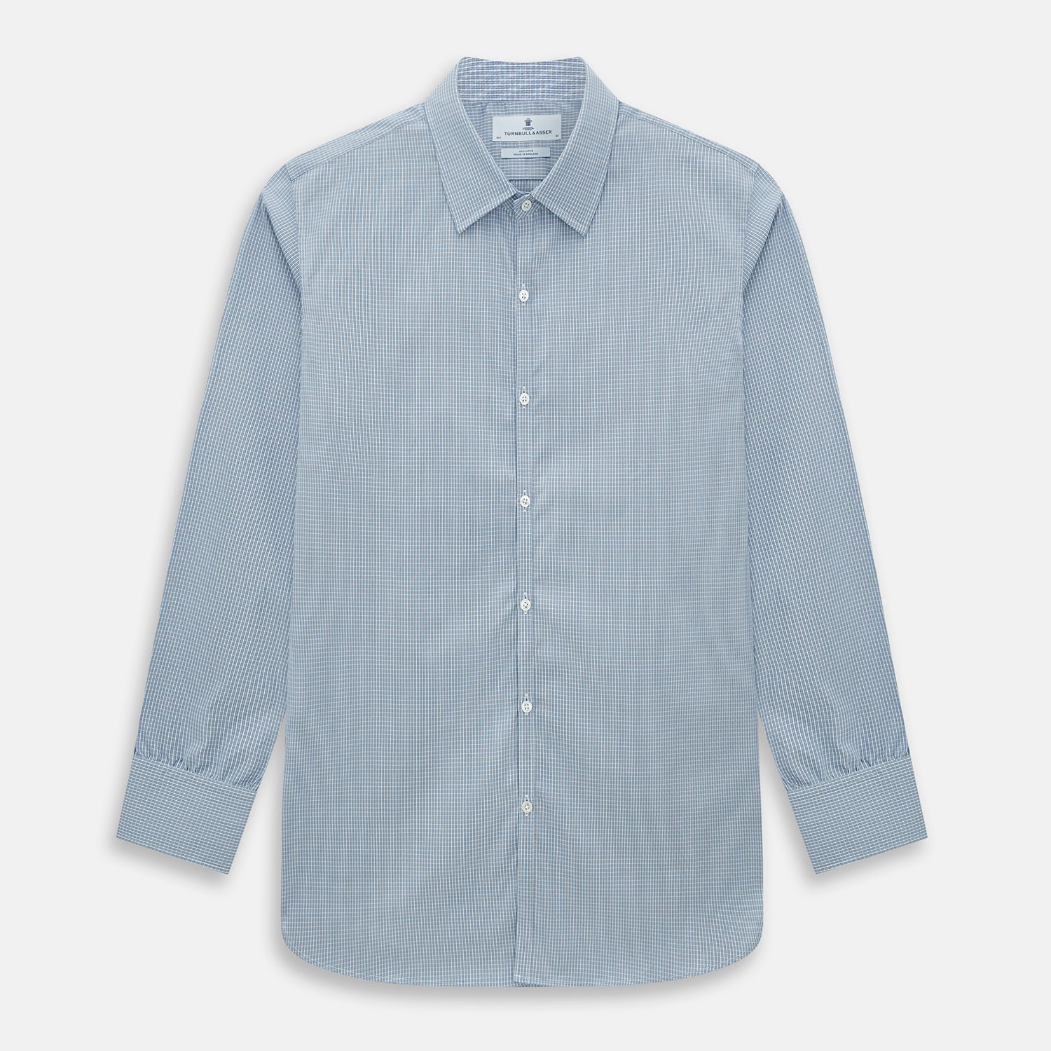 BLUE AND BROWN MICRO SHADOW CHECK WESTMINSTER SHIRT