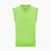 Lime Green V Neck Cashmere Vest