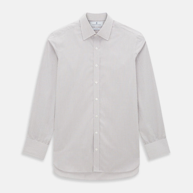 Burgundy Micro Tattersall Check Mayfair Shirt