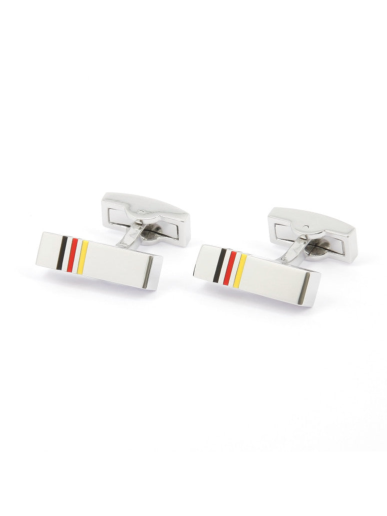 Rectangle Cufflinks Red Yellow Tokyo