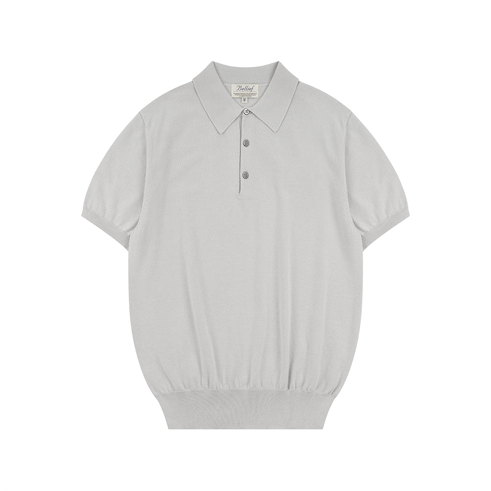 Essential Hard Twist Cotton Short Sleeve Polo Knit