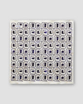 Beige Block Print Pocket Square