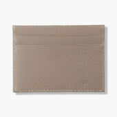 Beige Calf Leather Double Sided Card Holder