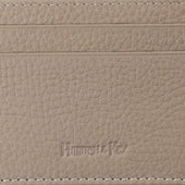 Beige Calf Leather Double Sided Card Holder