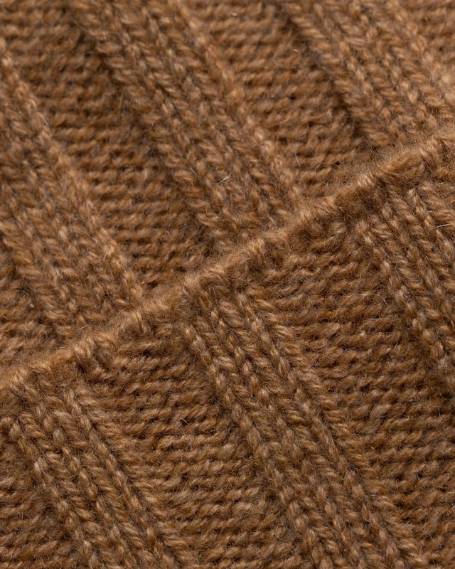Beige Kaschmir-Beanie mit Logo