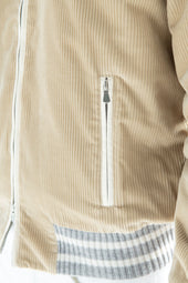Beige Corduroy College Bomber Made In Italy