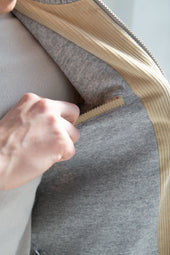 Beige Corduroy College Bomber Made In Italy