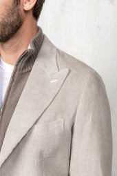 Beige Corduroy Jacket Soragna Collection Made In Italy