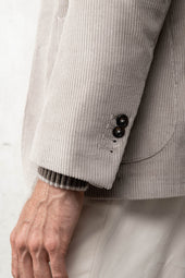 Beige Corduroy Jacket Soragna Collection Made In Italy