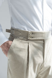 Beige Corduroy Trousers Soragna Capsule Collection Made In Italy