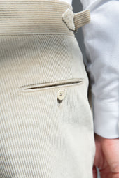 Beige Corduroy Trousers Soragna Capsule Collection Made In Italy