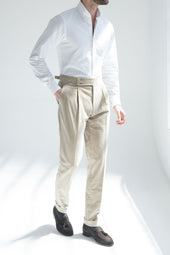 Beige Corduroy Trousers Soragna Capsule Collection Made In Italy
