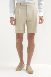 Beige cotton shorts - Made in Italy