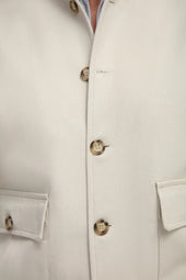 Beige Cotton And Silk Bomber Made In Italy