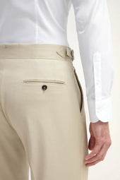 Beige Cotton Soragna Trousers Made In Italy