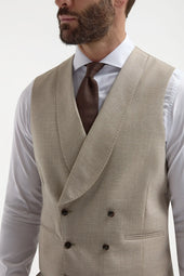 Beige Double Breasted Waistcoat Made In Italy