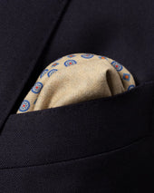 Beige Double–sided Wool Pocket Square