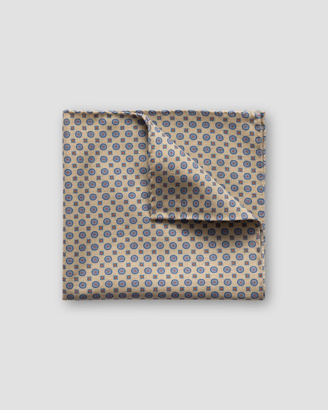 Beige Double Sided Wool Pocket Square