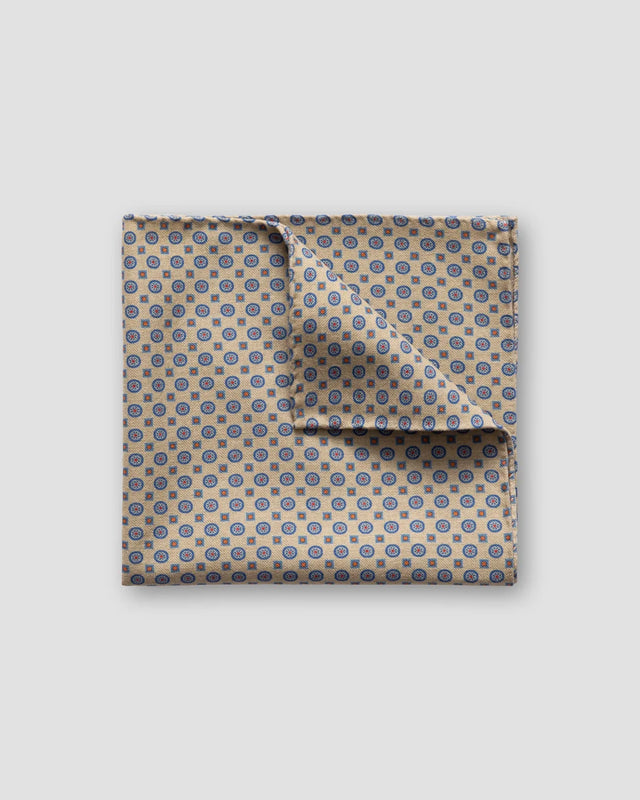 Beige Double–sided Wool Pocket Square